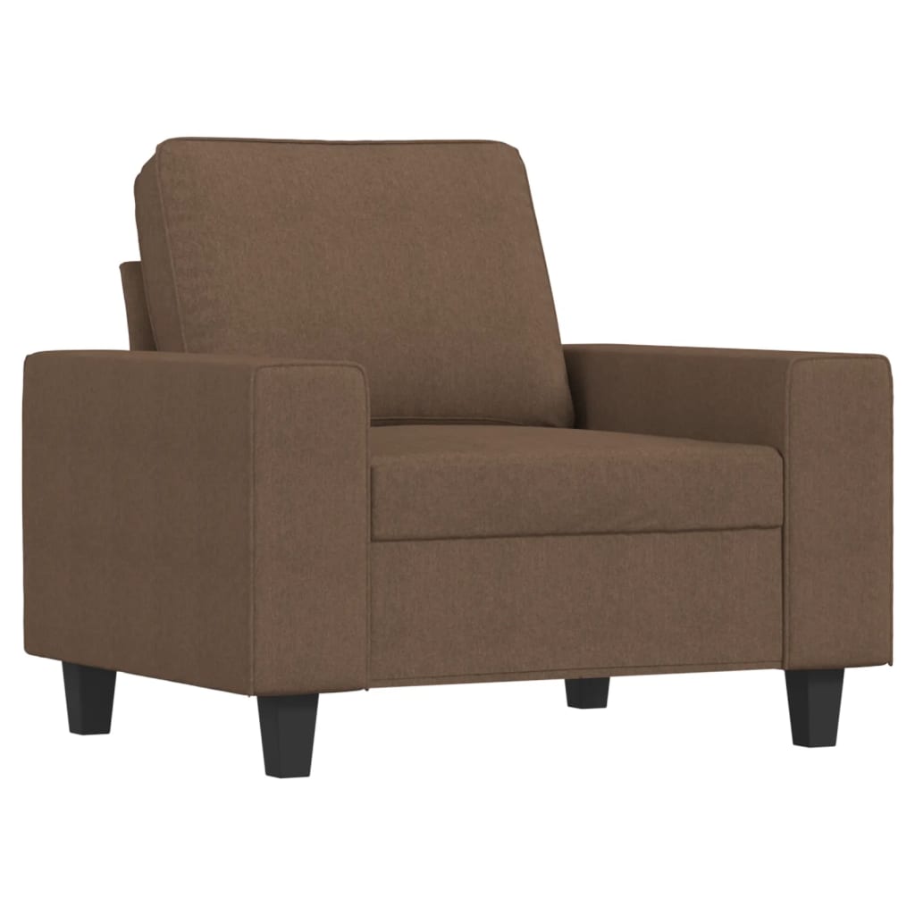 Křeslo S Podnožkou Hnědé 60 Cm Textil
