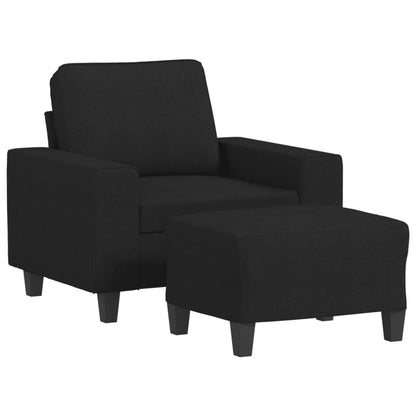 Křeslo S Podnožkou Černé 60 Cm Textil