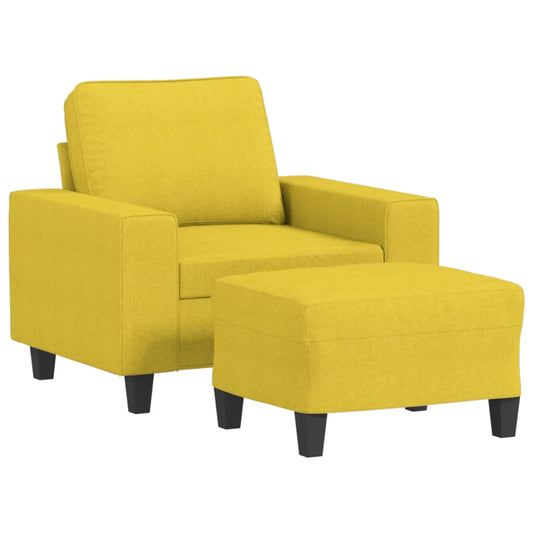 Křeslo S Podnožkou Světle Žluté 60 Cm Textil