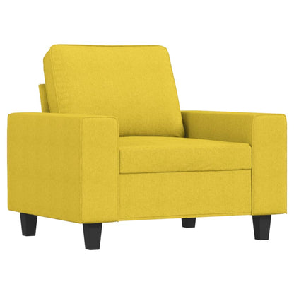 Křeslo S Podnožkou Světle Žluté 60 Cm Textil