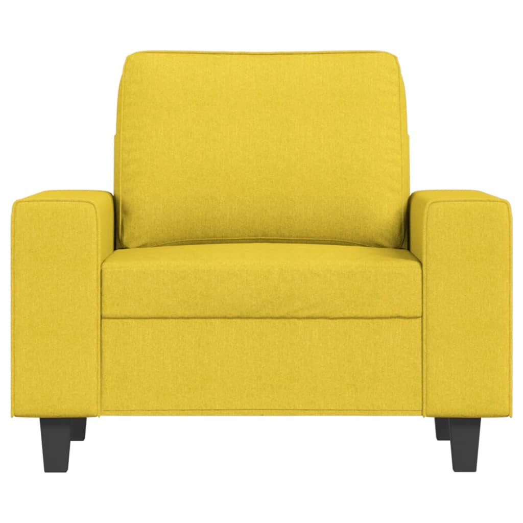Křeslo S Podnožkou Světle Žluté 60 Cm Textil