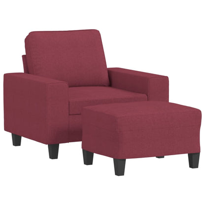 Křeslo S Podnožkou Vínové 60 Cm Textil