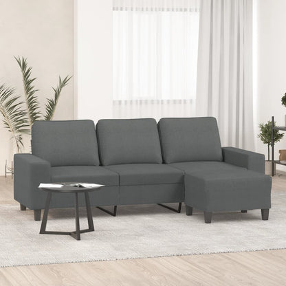 3Místná Pohovka S Podnožkou 180 Cm Textil