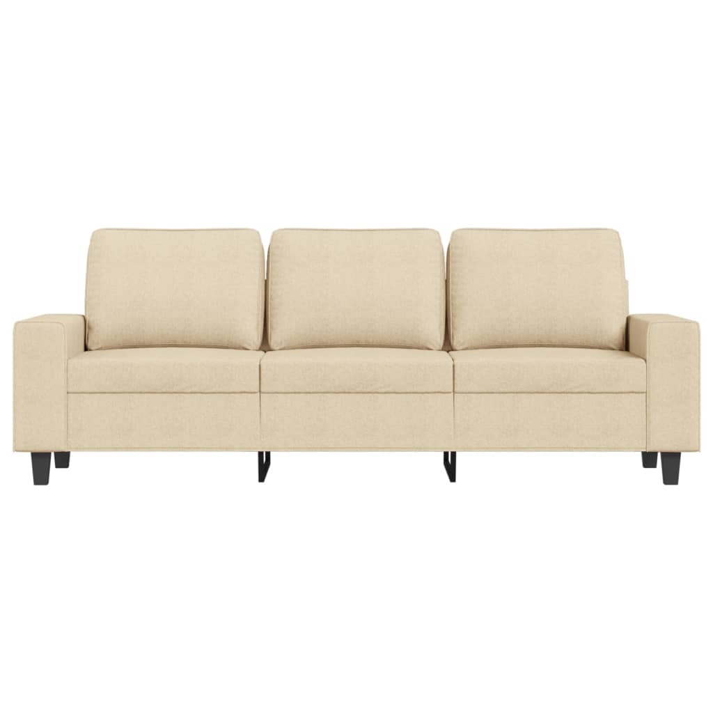 3Místná Pohovka S Podnožkou Krémová 180 Cm Textil