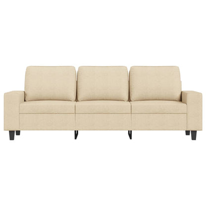3Místná Pohovka S Podnožkou Krémová 180 Cm Textil
