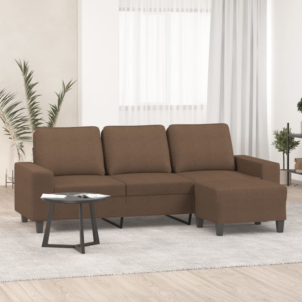 3Místná Pohovka S Podnožkou 180 Cm Textil