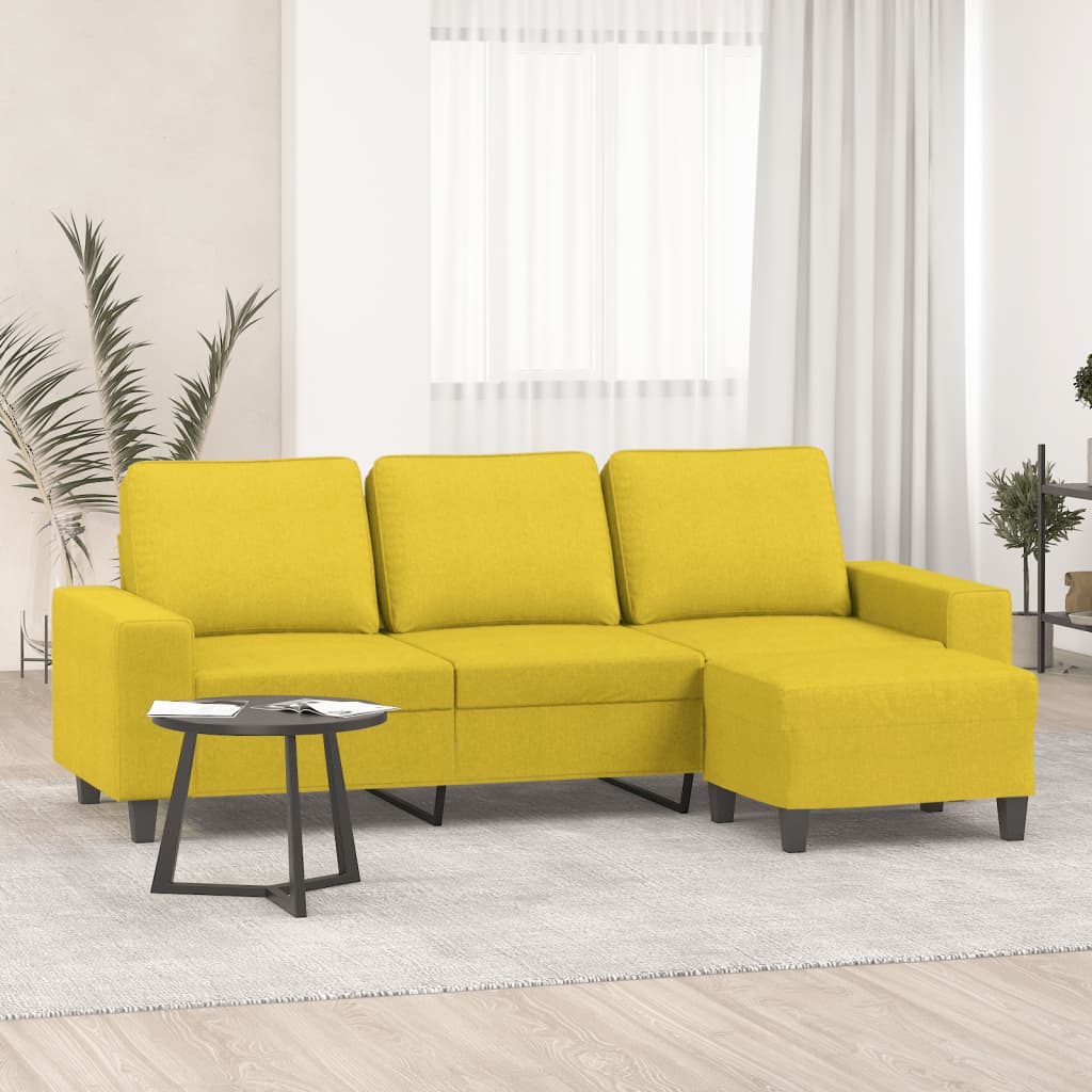 3Místná Pohovka S Podnožkou 180 Cm Textil