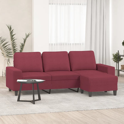 3Místná Pohovka S Podnožkou 180 Cm Textil
