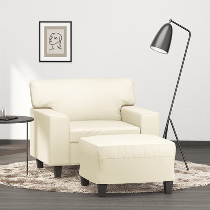 Křeslo S Podnožkou Černé 60 Cm Umělá Kůže