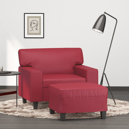 Křeslo S Podnožkou Černé 60 Cm Umělá Kůže