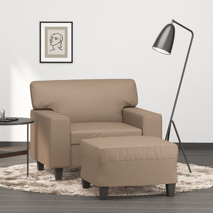 Křeslo S Podnožkou Černé 60 Cm Umělá Kůže