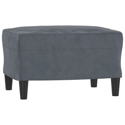 Křeslo S Podnožkou Tmavě Šedé 60 Cm Samet