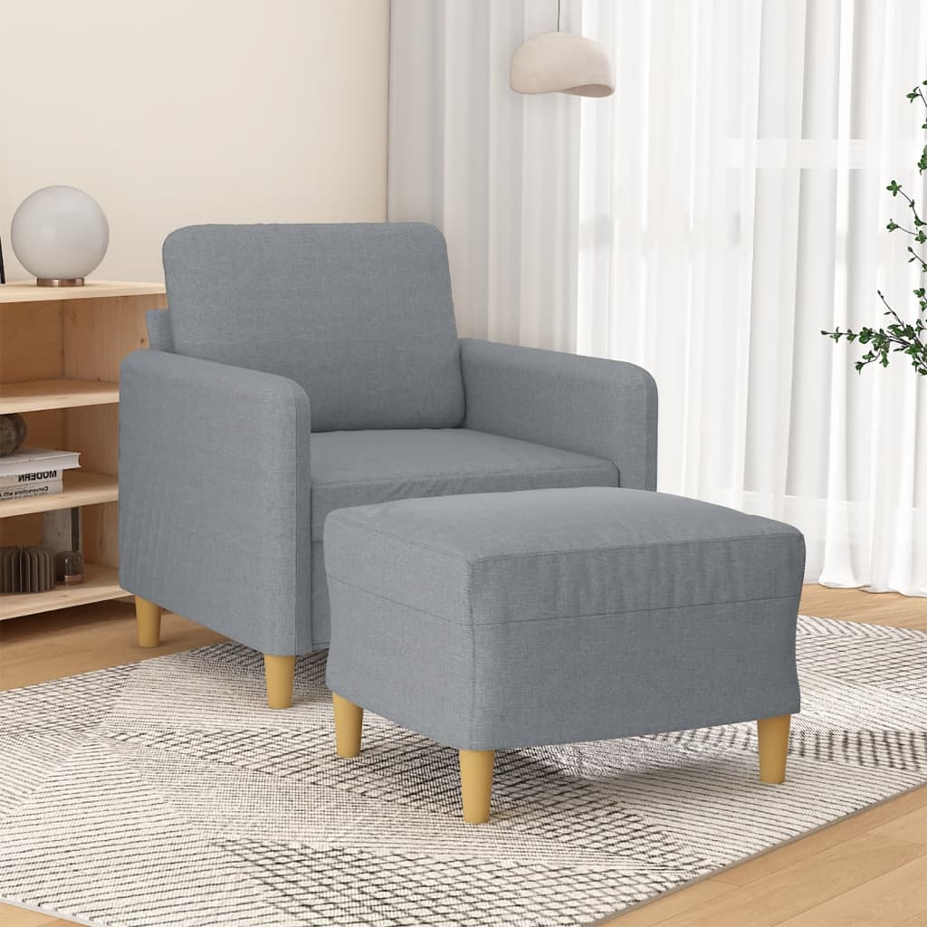 Křeslo S Podnožkou Hnědé 60 Cm Textil