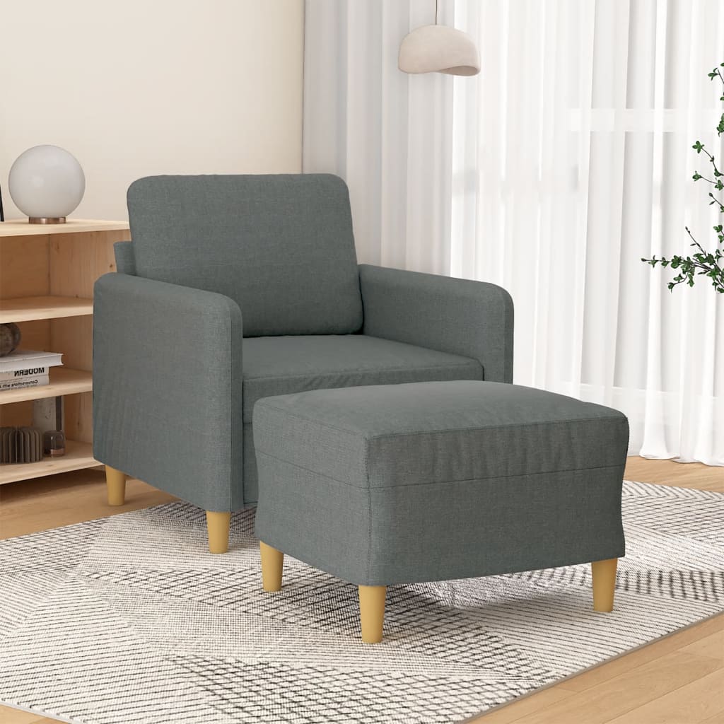 Křeslo S Podnožkou Hnědé 60 Cm Textil