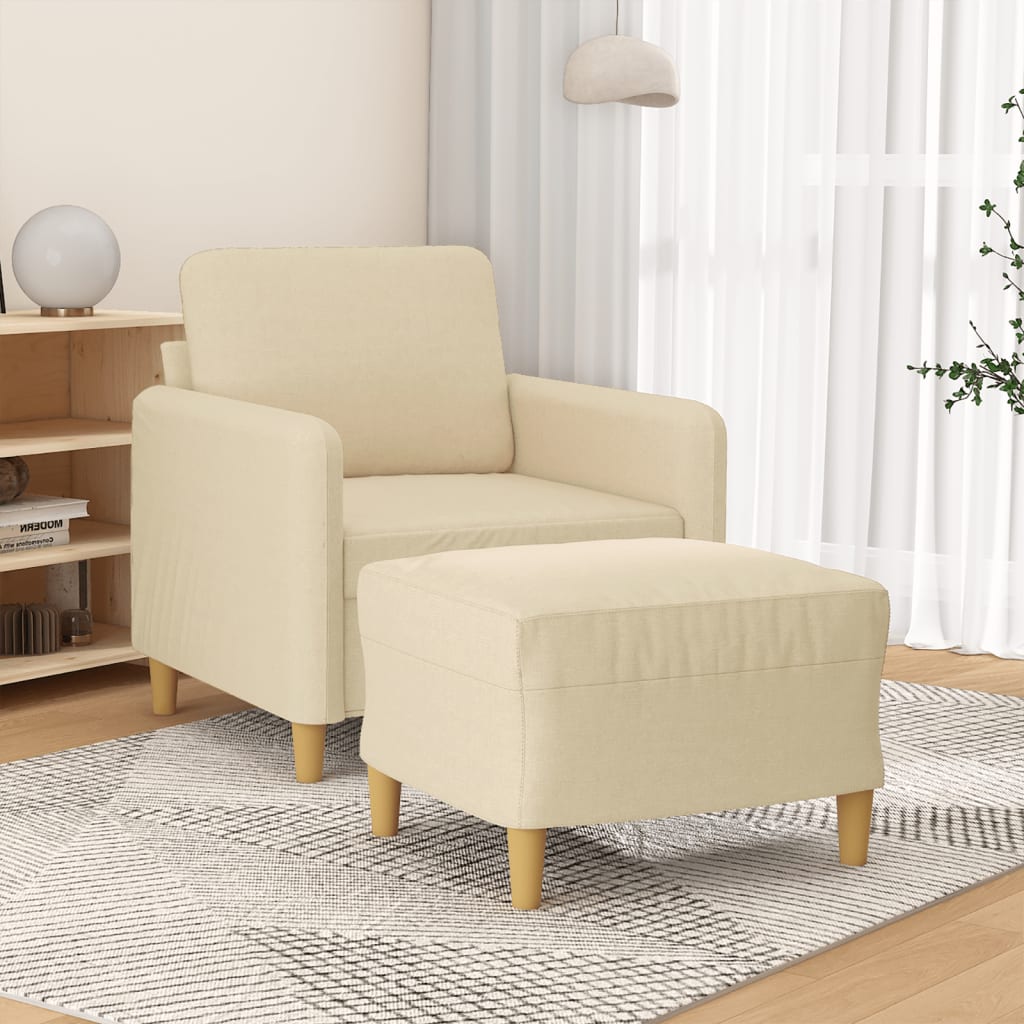 Křeslo S Podnožkou Hnědé 60 Cm Textil