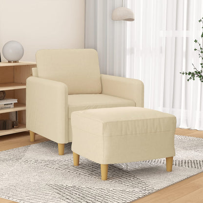 Křeslo S Podnožkou Hnědé 60 Cm Textil