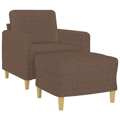 Křeslo S Podnožkou Hnědé 60 Cm Textil