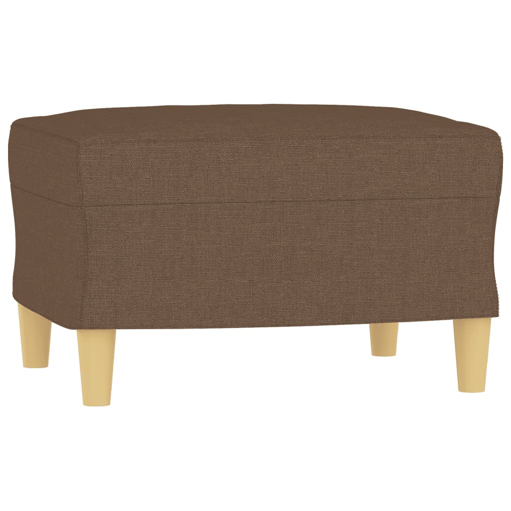 Křeslo S Podnožkou Hnědé 60 Cm Textil