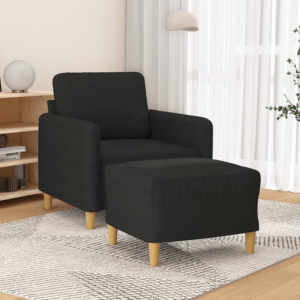 Křeslo S Podnožkou Hnědé 60 Cm Textil