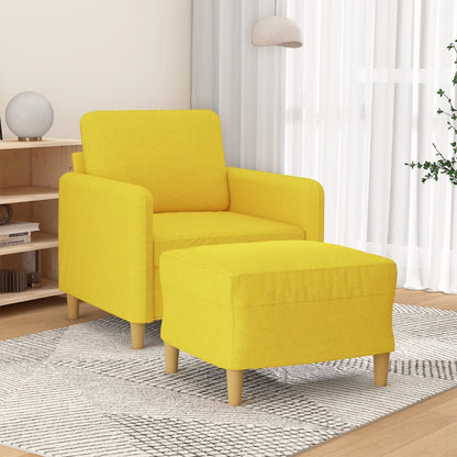 Křeslo S Podnožkou Hnědé 60 Cm Textil