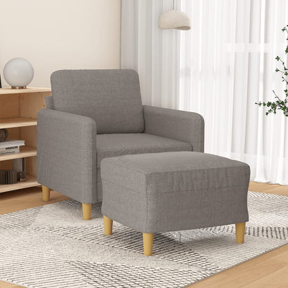 Křeslo S Podnožkou Hnědé 60 Cm Textil
