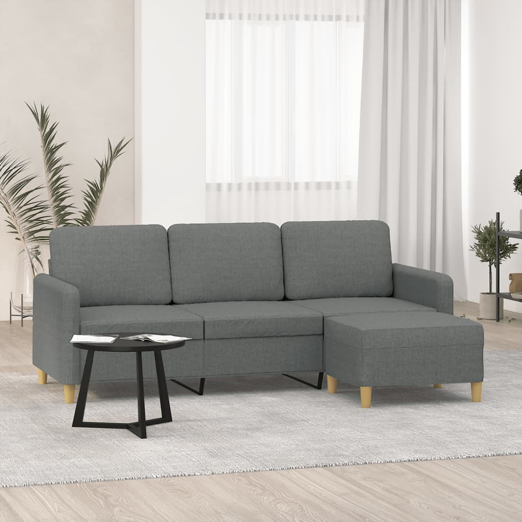 3Místná Pohovka S Podnožkou 180 Cm Textil