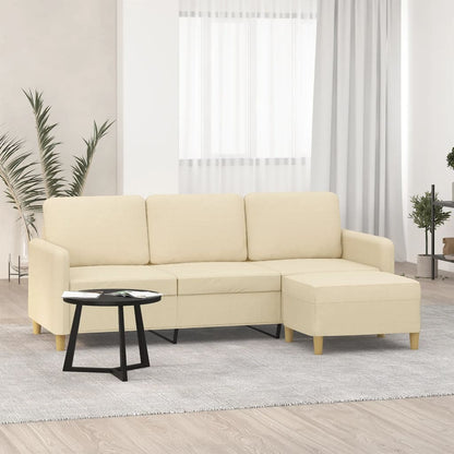 3Místná Pohovka S Podnožkou 180 Cm Textil