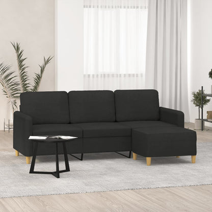 3Místná Pohovka S Podnožkou 180 Cm Textil