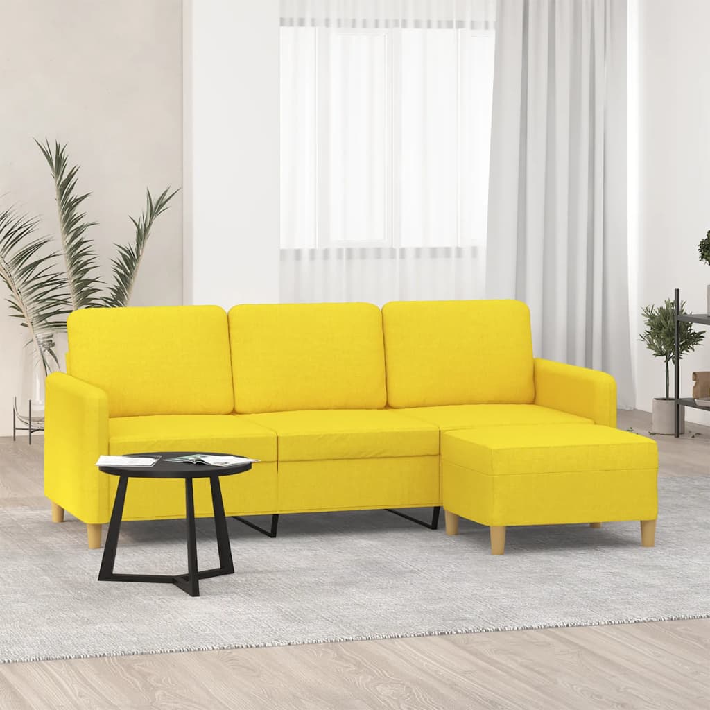 3Místná Pohovka S Podnožkou 180 Cm Textil