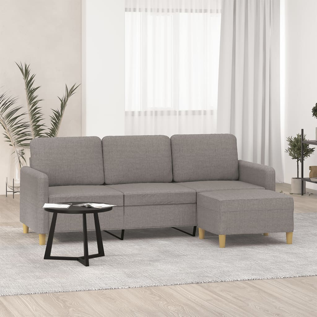 3Místná Pohovka S Podnožkou 180 Cm Textil