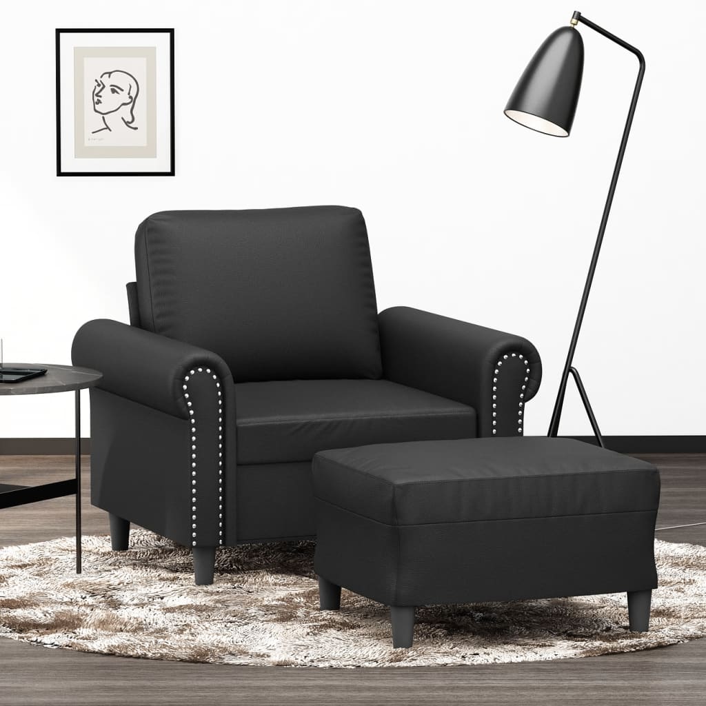 Křeslo S Podnožkou 60 Cm Umělá Kůže