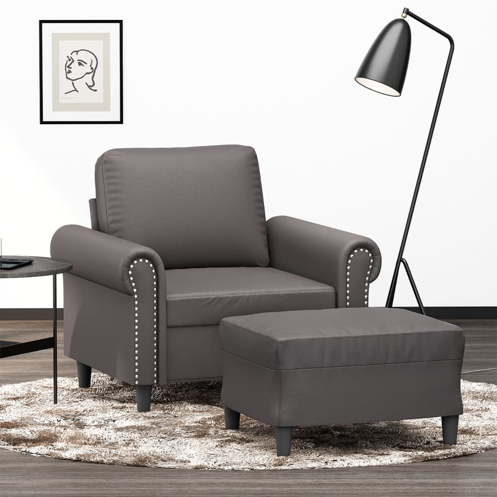 Křeslo S Podnožkou 60 Cm Umělá Kůže