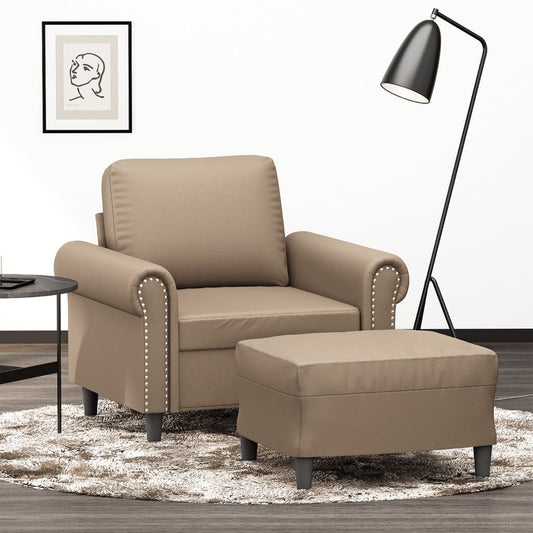 Křeslo S Podnožkou 60 Cm Umělá Kůže