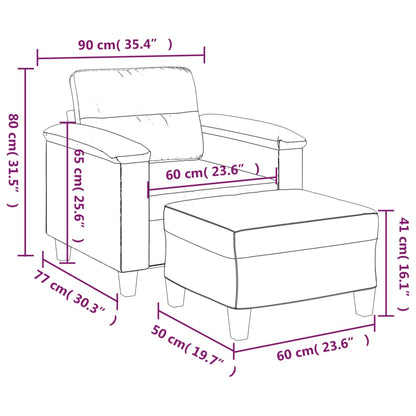 Křeslo S Podnožkou Tmavě Šedé 60 Cm Tkanina Z Mikrovlákna