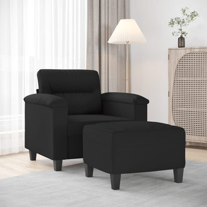 Křeslo S Podnožkou Tmavě Šedé 60 Cm Tkanina Z Mikrovlákna