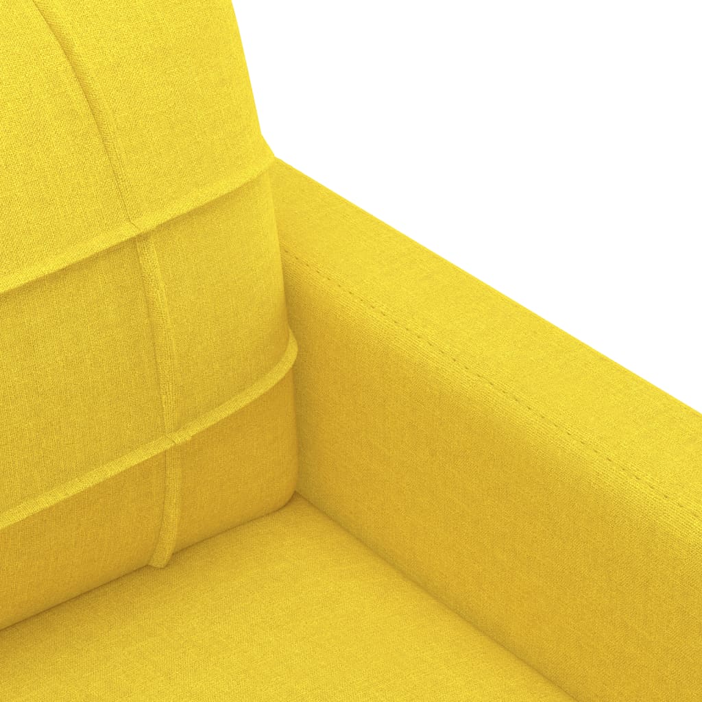 4Dílná Sedací Souprava S Poduškami Světle Žlutá Textil