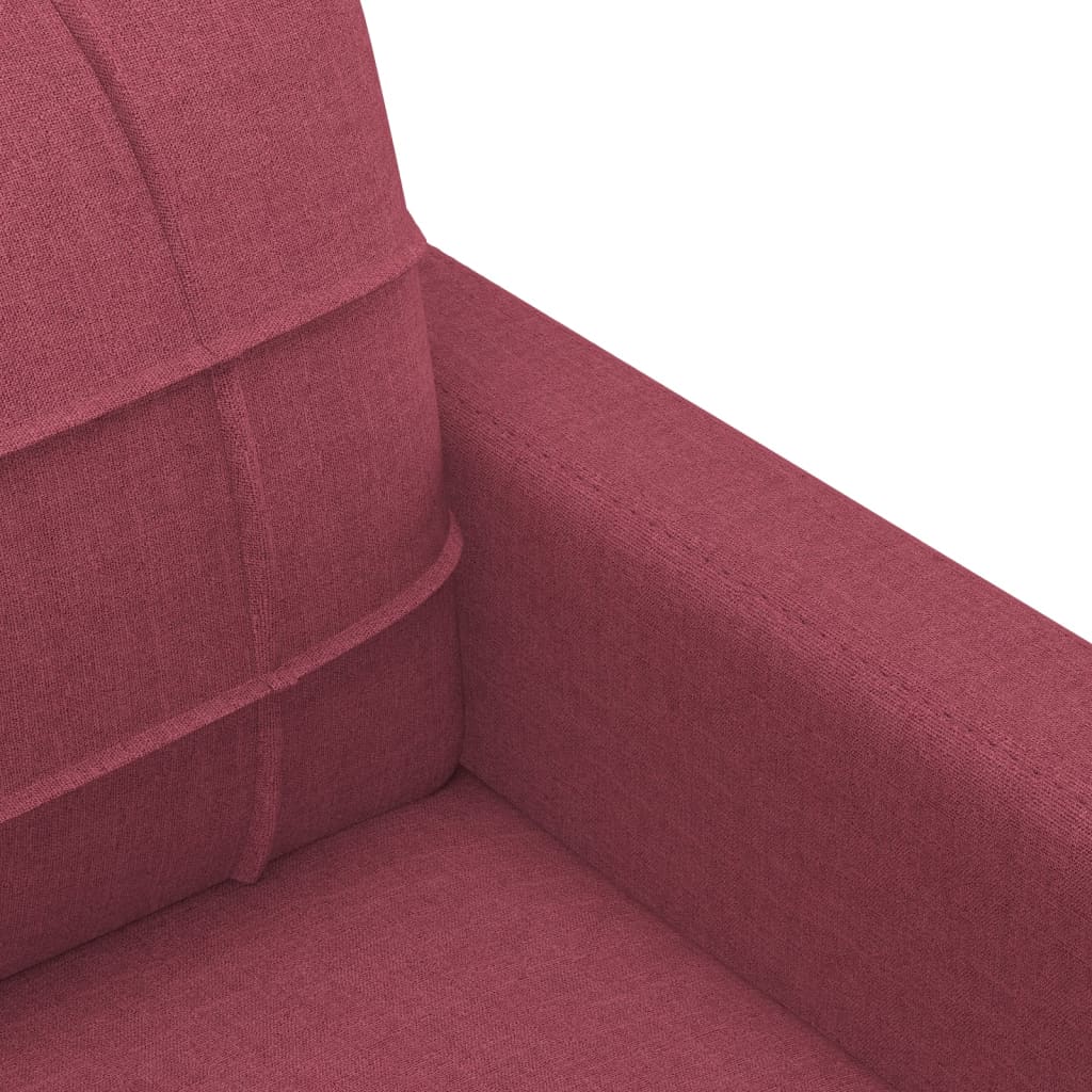 4Dílná Sedací Souprava S Poduškami Vínová Textil