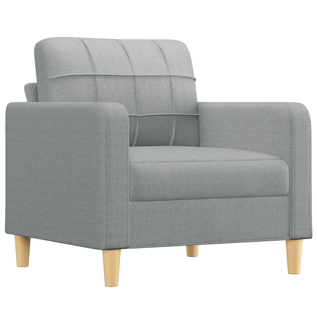 4Dílná Sedací Souprava S Polštáři Světle Šedá Textil
