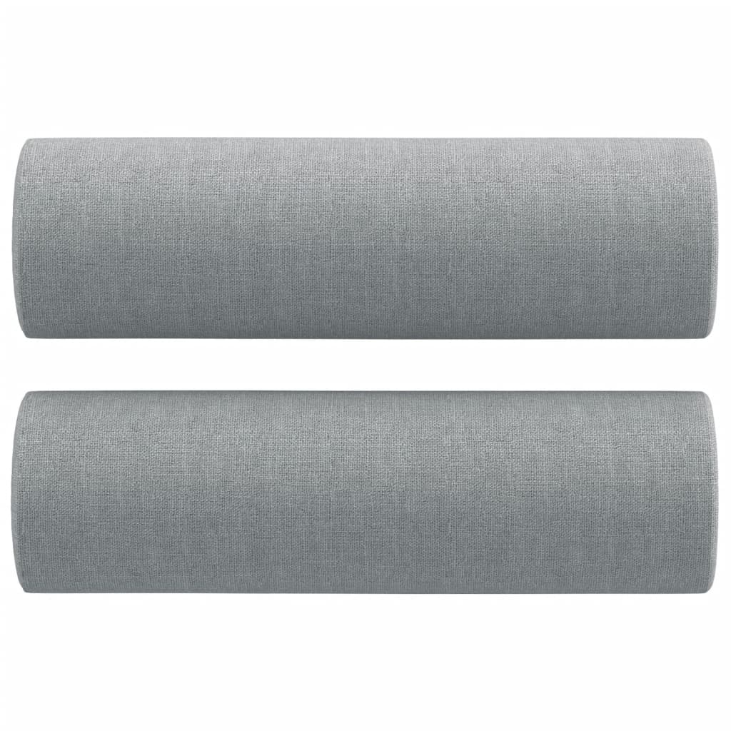 4Dílná Sedací Souprava S Polštáři Světle Šedá Textil