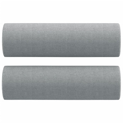 4Dílná Sedací Souprava S Polštáři Světle Šedá Textil