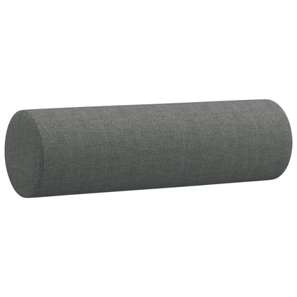 4Dílná Sedací Souprava S Polštáři Tmavě Šedá Textil