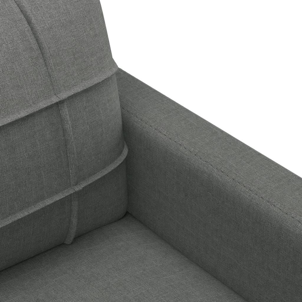 4Dílná Sedací Souprava S Polštáři Tmavě Šedá Textil
