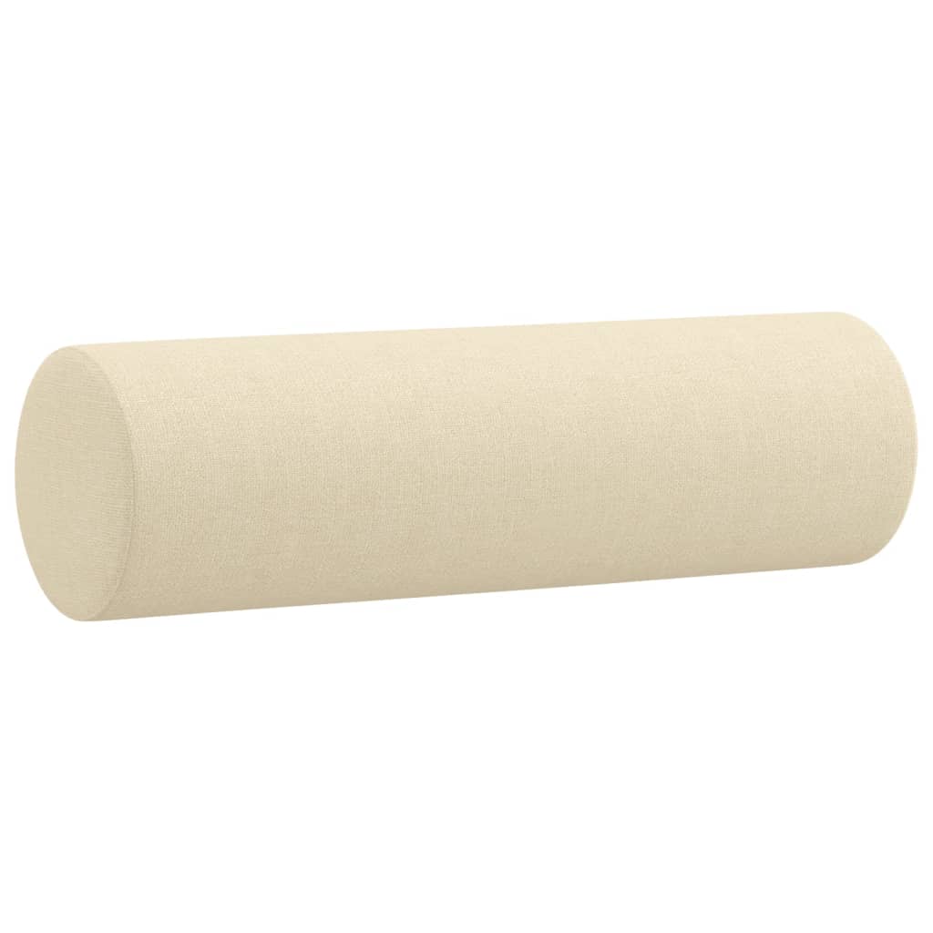 4Dílná Sedací Souprava S Polštáři Krémová Textil