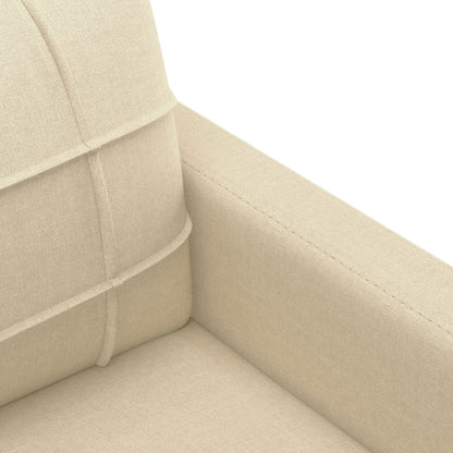 4Dílná Sedací Souprava S Polštáři Krémová Textil