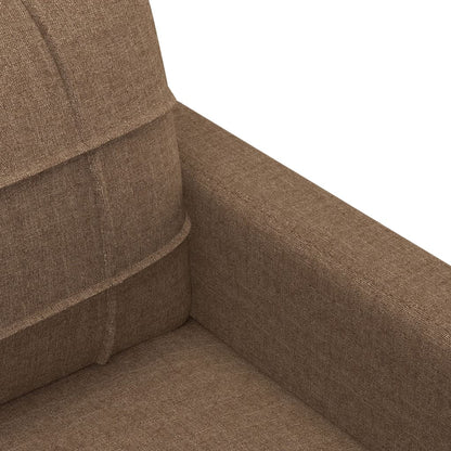 4Dílná Sedací Souprava S Polštáři Hnědá Textil