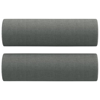 3Dílná Sedací Souprava S Polštáři Tmavě Šedá Textil