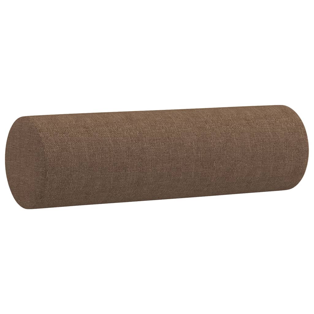 3Dílná Sedací Souprava S Polštáři Hnědá Textil