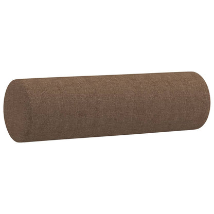 3Dílná Sedací Souprava S Polštáři Hnědá Textil