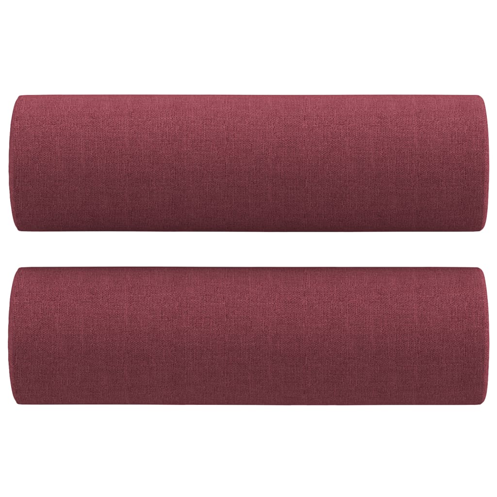 3Dílná Sedací Souprava S Polštáři Vínová Textil