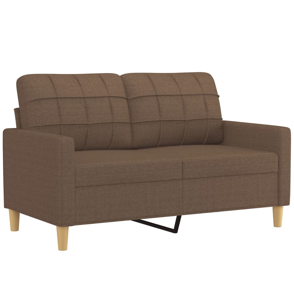 2Dílná Sedací Souprava S Poduškami Hnědá Textil
